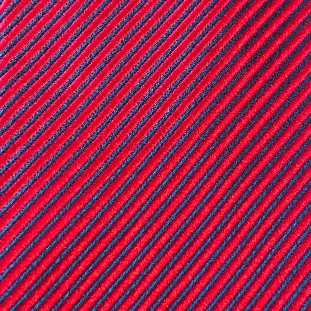 Charvet Necktie Mens Red Navy Striped Silk Ribbed Old Money Luxury France Repp